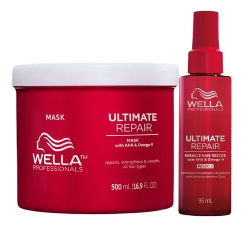 Wella ULTIME REPAIR 6本セット　再入荷 Wella Ultimate Repair Kit Máscara 500ml E Leave-in 95ml | MercadoLivre