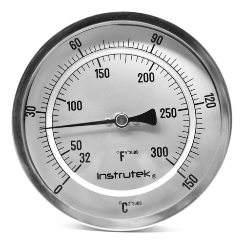 Termómetro Horno 5 PLG 0 A 150°c Vástago 4, Rosca 1/2 Npt