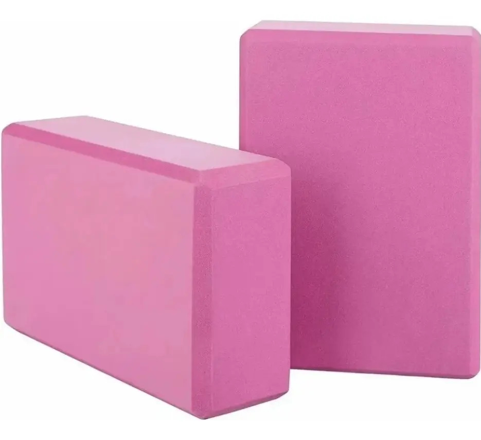 Bloque Yoga Pilates Fomi Antideslizante Marca Ivarma Rosa Pack 2 Unidades