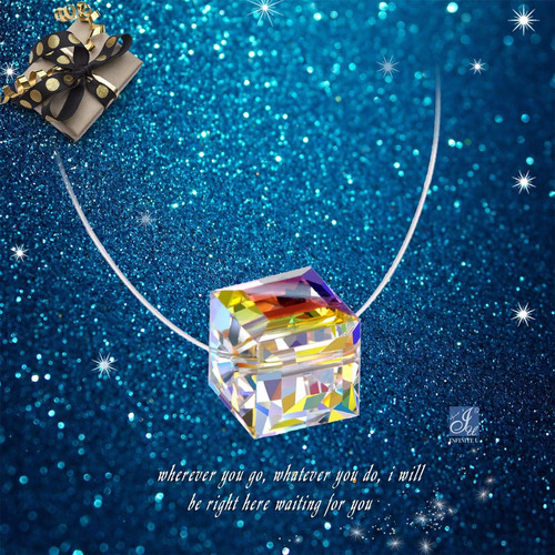 Gargantilla Con Piedra Natal De Cubo De Cristal Que Cambia D