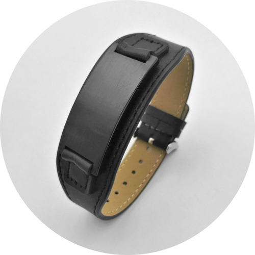 Imagen 2 de 6 de Pulsera Piel Alerta Médica Grabado Láser Personalizado 1172
