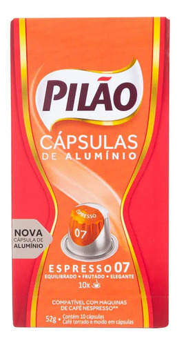 Kit 100 Cápsulas Alumínio Compatível Nespresso Café Pilão 07