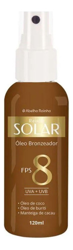 Óleo Bronzeador Fps 8 Uva + Uvb Óleo Coco E Buriti Manteiga
