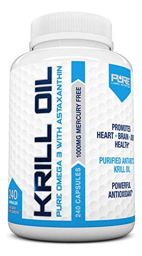 Pure Label Nutrition Aceite De Krill 240 Cápsulas-omega 3, 