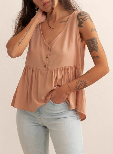 Imagen 1 de 2 de Blusa Nano Sin Mangas Lino Nicki #n004