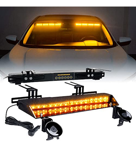 Xprite Amber Led Visor Strobe Dual Light Bar, Interior Winds