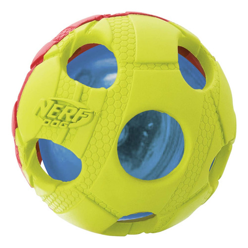 Dog Toy Nerf Dog Led Bash Ball 6,35 Cm De Diâmetro Vermelha/