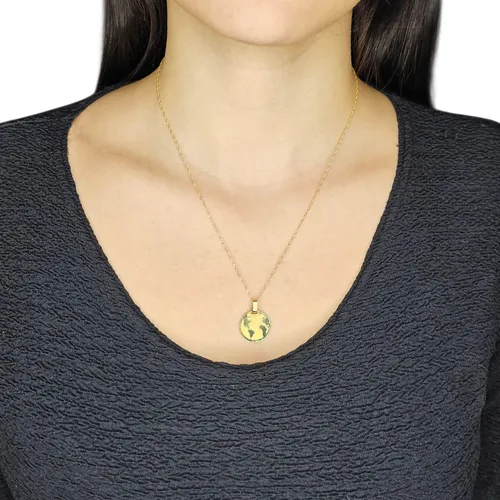 Conjunto Oro 18k Cadena Singapur + Dije Mundo