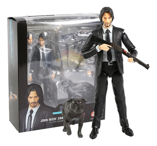 Figura Articulada De John Wick Y Perro The Boogeyman 15cm