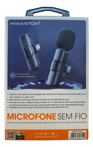 Kit 2 Microfones Lapela Profissional Para Iphone Ou Android Pret-entrada Typo C E Iphone.