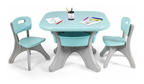 Juego De Mesa Y Silla - Costzon Kids Table And 2 Chair Set, 