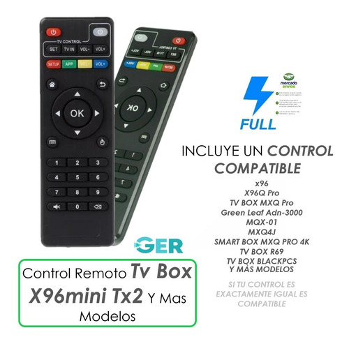 Imagen 1 de 5 de 4 Control Remoto Tv Box X96mini Tx2 Y Mas Modelos Mayoreo