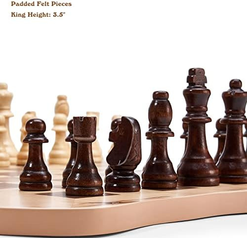 Vamslove Juego De Tablero De Ajedrez De Madera, Tablero De A