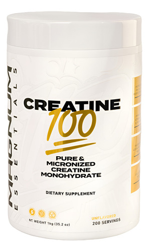 Creatina Magnum 100 Micronizada Monohidratada 200 Servicios Sabor Sin Sabor