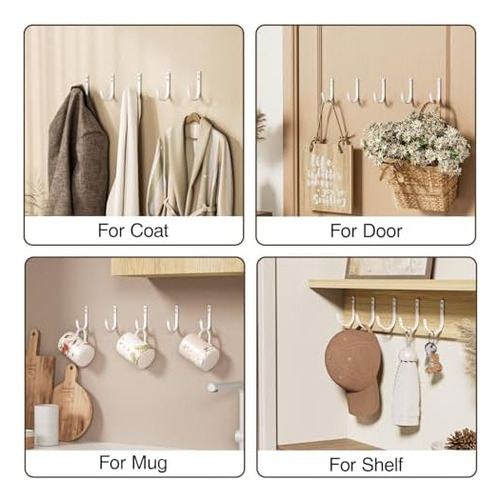 Paquete De 10 Ganchos De Pared Para Colgar Abrigos, 22 Libra