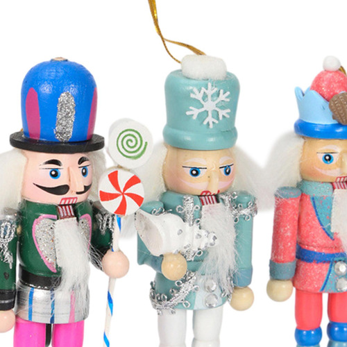 3 Peças Ornamentos De Quebra-nozes De Natal, Esculturas De