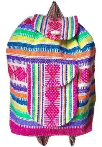 Mochilas Mexicanas Mxxic 001 1 Pza Rosa verde Hechas A M