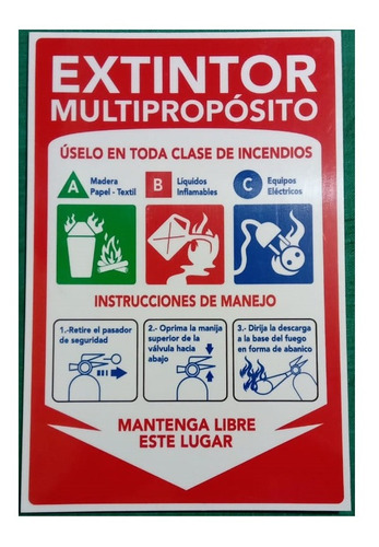 Letrero Señalética Extintor Multipropósito20x30 Pvc Espumado