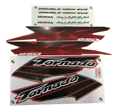 Kit Adesivo Faixa Moto Honda Tornado 2003 Vermelha