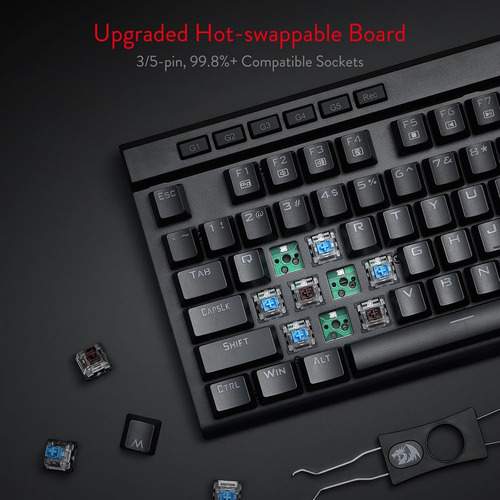 Teclado Redragon K580 Vata Rgb Macro Keys Y Controles Multim
