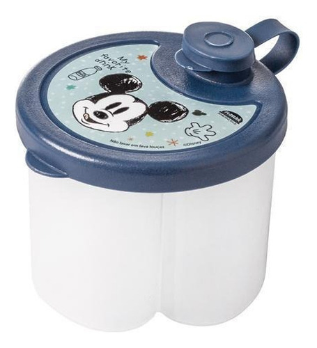 Porta Leite Em Pó Com 3 Divisórias Dosador Mickey Bpa Free