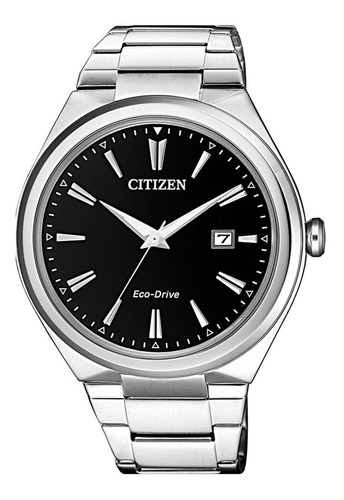 Reloj Citizen Hombre Eco-drive Aw137051f Color de la malla Plateado Color del bisel Plateado Color del fondo Negro