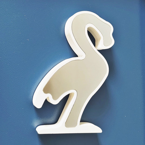 Luminária Abajur Led Flamingo Espelhado Infinito 3d