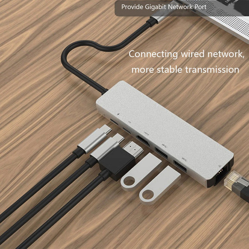 Dock Station Usb C 6 Em 1 Hdmi Lan Hp Sony Lenovo LG Xiaomi