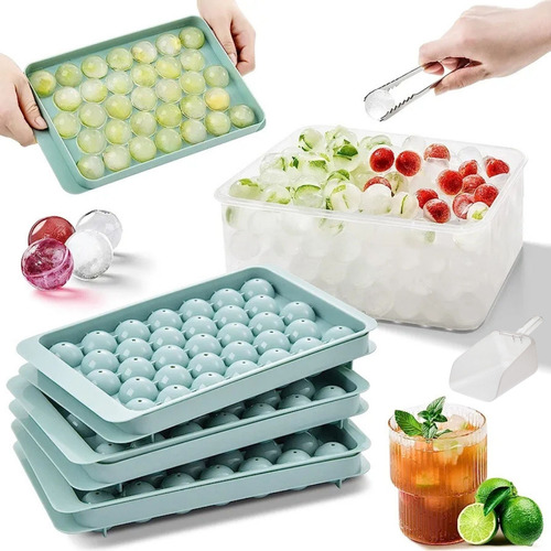 Bandeja Moldes Para Hielos Cubos Bolas Hielo Set Contenedor