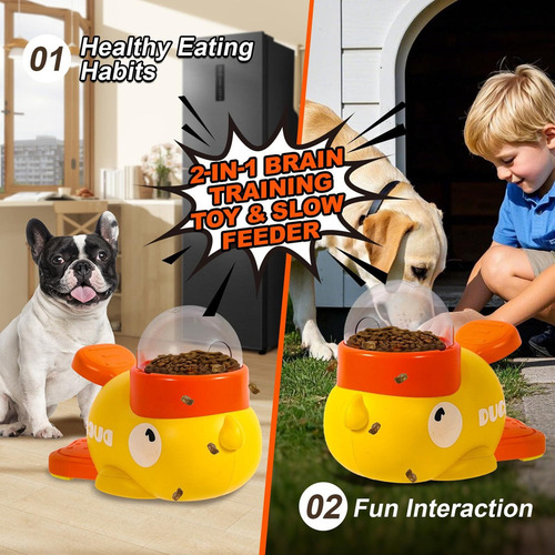 Juguete Interactivo 2 En 1 For Perros Con Comedero Lento Y