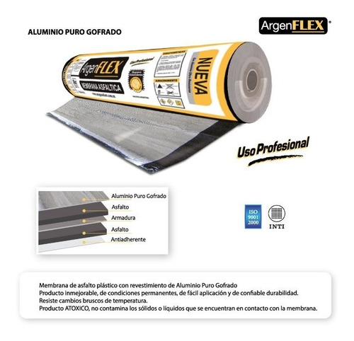 Rollo Membrana Asfaltica Aluminio 35 Kg Zona Norte Tigre