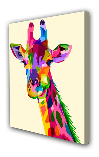 Cuadro 20x30cm Girafa Animales Colores Diseño M1