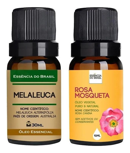 Kit Óleo Essen. Melaleuca + Óleo Vegetal Rosa Mosqueta 10ml