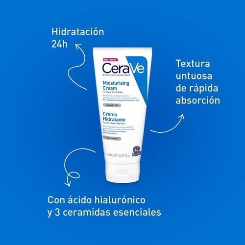 Crema Hidratante Cerave Piel Seca A Muy Seca 170 Gr