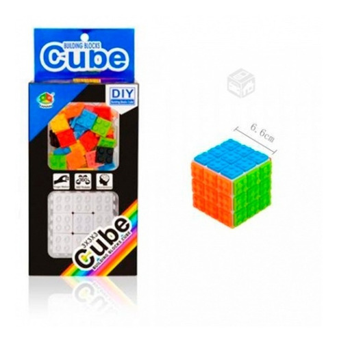 Imagen 2 de 5 de Cubo De Rubik Armable Encastre De Colores En Caja Casadorita