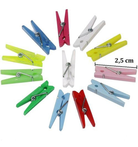 1020 Mini Pregador Prendedor Madeira 2,5cm Organizador Clip