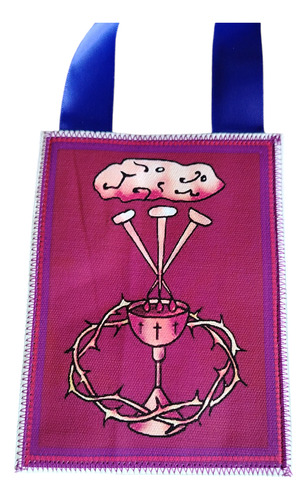 2 Escapulario Morado Bendición Y Protección 10x13.5 Cm Vinil