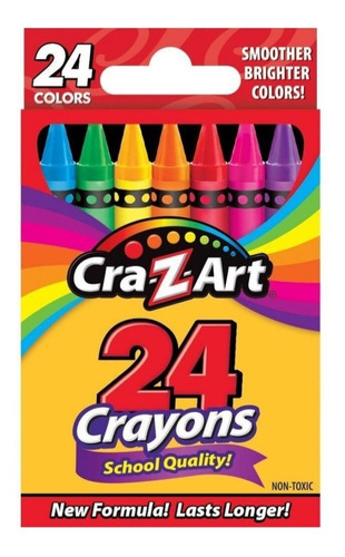 Cra-z-art 24 Giz De Cera Coloridos Crayons Escolar Infantil