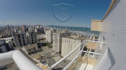 Imagem 25 de 30 de Praia Grande - Ocian - Linda Cobertura Duplex- 3 Dormitórios - 2 Salas - Salão De Festas - Vista Para O Mar - Rs60