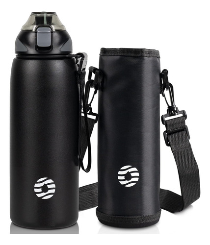 Insulated Bottle, 27 Oz Stainless Steel Wide Mouth Spor...