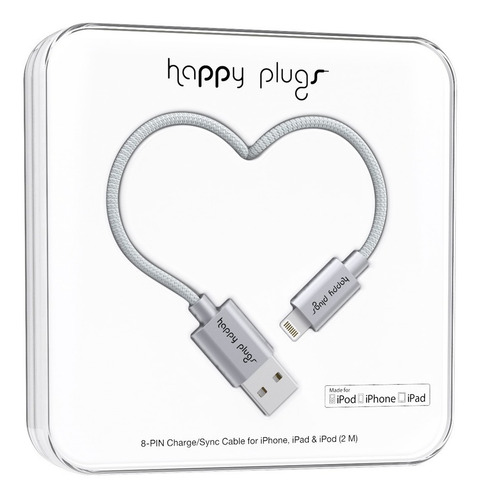 Imagen 2 de 7 de Cable Lightning Happy Plugs Para iPhone Y iPad Colores