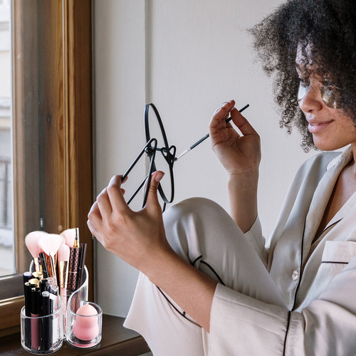 Bote Para Bolígrafos De Escritorio, Brochas De Maquillaje, C