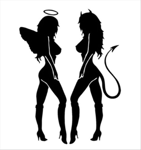 Adesivos Parede Decoração Mulheres Sexy Anja E Diabinha M35