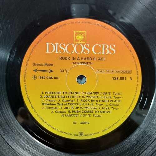 Imagem 6 de 6 de Vinil Lp Aerosmith Rock In A Hard Place