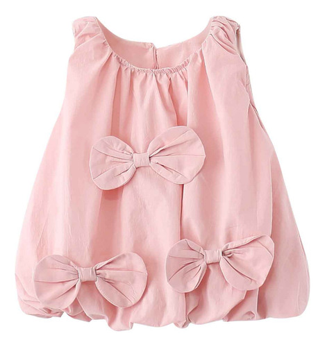 A Vestido Sweet Bowknot Para Niños Pequeños, A La Moda,