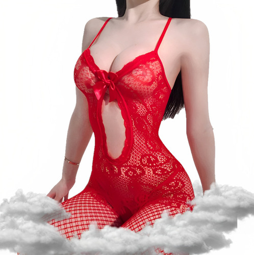 Lenceria De Malla Roja De Seduccion Erotica