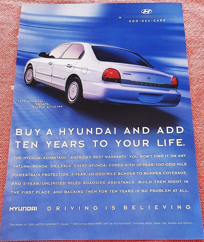 Hyundai Sonata Publicidad De Revista De Estados Unidos