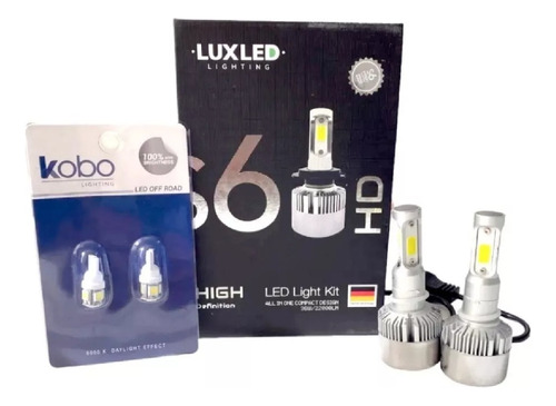 Kit Cree Led S6 Plus 44000 Lm H4 H1 H7 H11 9006 + 2 Led T10 