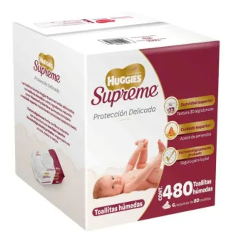 Toallitas Húmedas Huggie Supreme 6 Pack De 80 Pza 