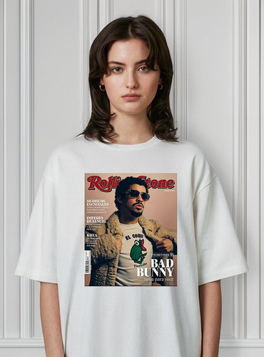 Remera Bad Bunny Portada Rolling Stone Personalizada Unisex